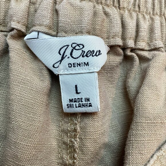 J.Crew Linen Blend Relaxed Fit Drawstring Pants Womens Large Tan - Picture 8 of 9